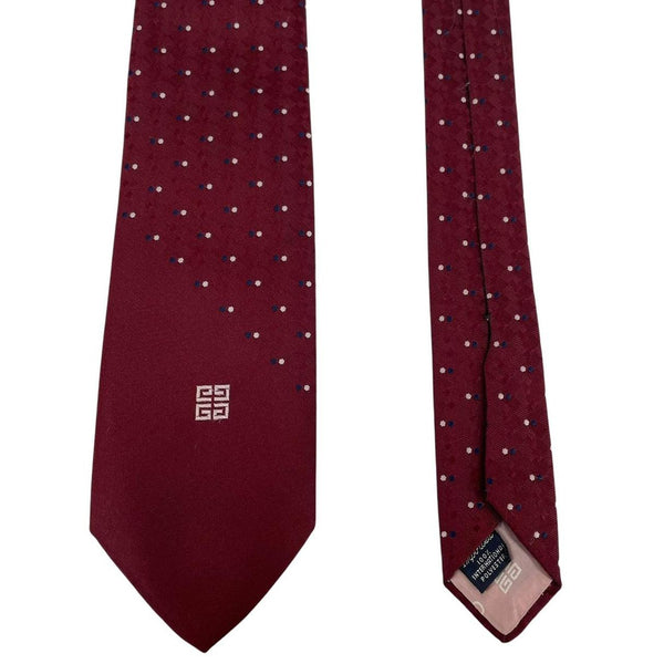 Vintage 90s Givenchy Burgundy Polkadot Tie