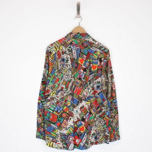 Vintage 90s Moschino Multicoloured Cartoon Print Long Sleeve Shirt
