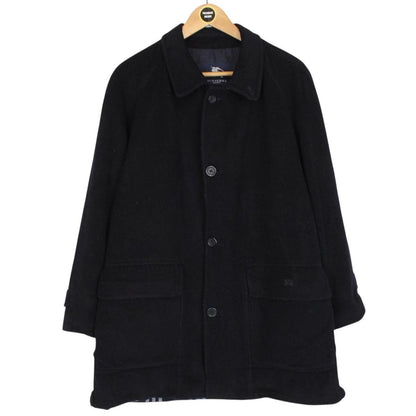 Vintage Burberry London Navy Blue Nova Check Lined Wool Jacket