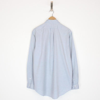 Vintage 90s Polo Ralph Lauren Blue Long Sleeve Cotton Shirt