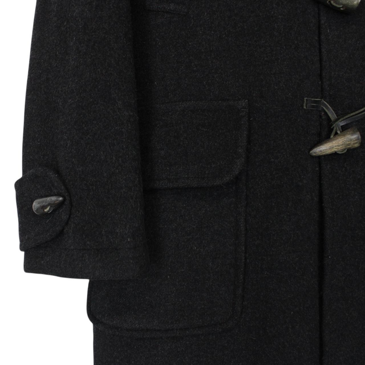 Vintage Aquascutum Dark Grey House Check Wool Blend Duffle Coat