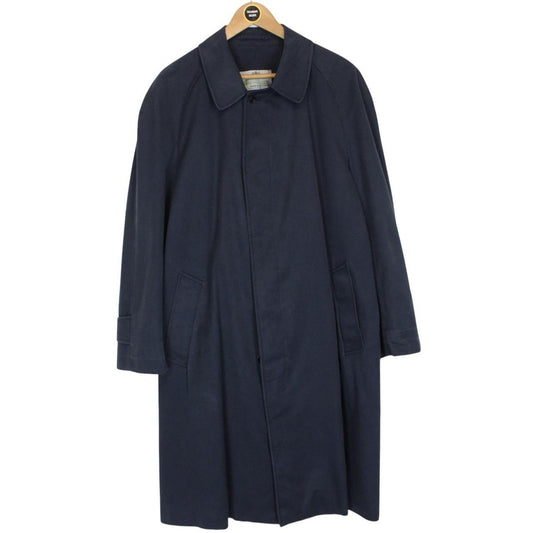 Vintage 90s Aquascutum Navy Blue Aqua 5 Single Breasted Trench Coat