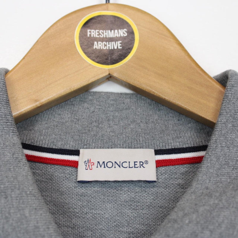 Moncler Maglia Manica Lunga Grey Long Sleeve Polo Shirt