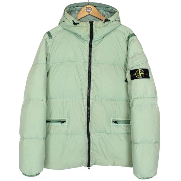 Stone Island AW 2022 Green Garment Dyed Crinkle Reps R-NY Down Puffer Jacket