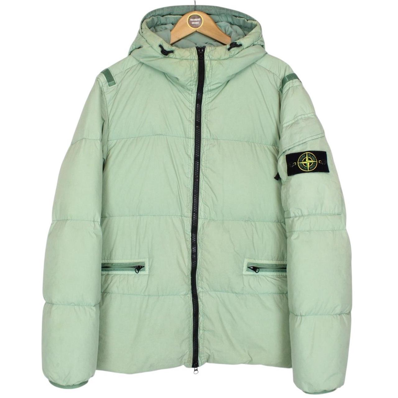 Stone Island AW 2022 Green Garment Dyed Crinkle Reps R-NY Down Puffer Jacket