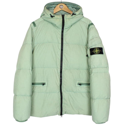 Stone Island AW 2022 Green Garment Dyed Crinkle Reps R-NY Down Puffer Jacket