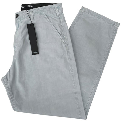 Stone Island SS 2024 Light Blue LO Fit Cotton Trousers