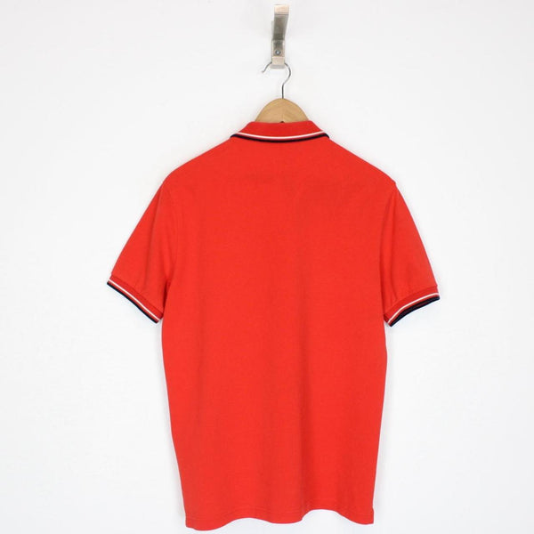 Prada Red Short Sleeve Cotton Pique Polo Shirt