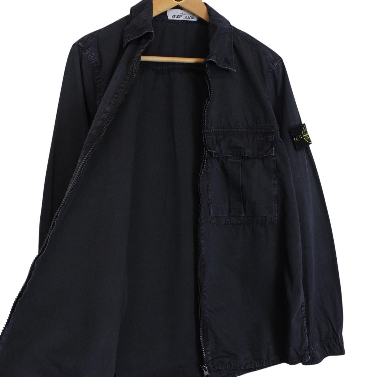 Stone Island AW 2019 Navy Blue Full Zip Cotton Overshirt Jacket