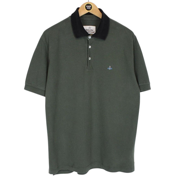 Vivienne Westwood Green Short Sleeve Orb Polo Shirt