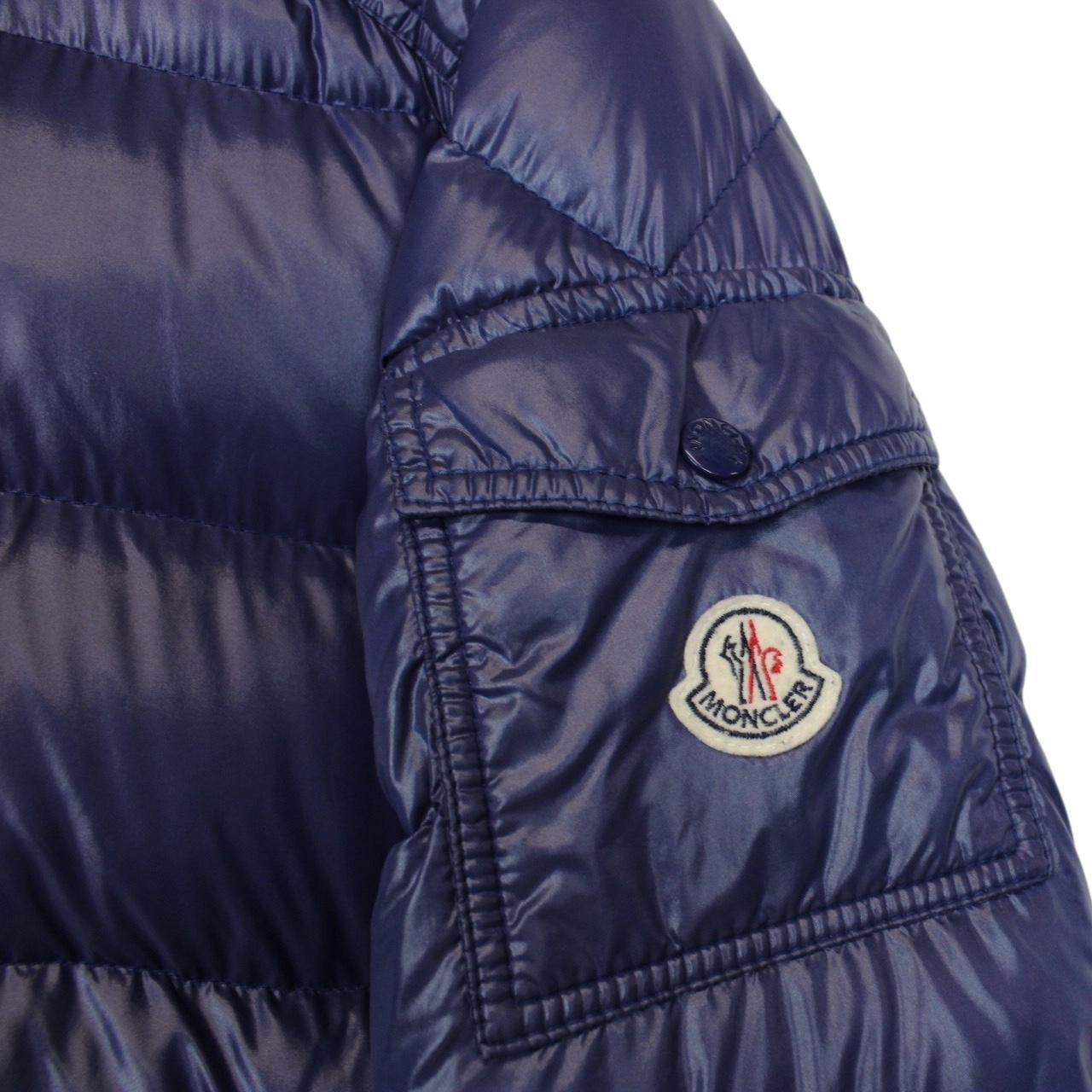 Moncler Maya Navy Blue Full Zip Hooded Down Puffer Jacket