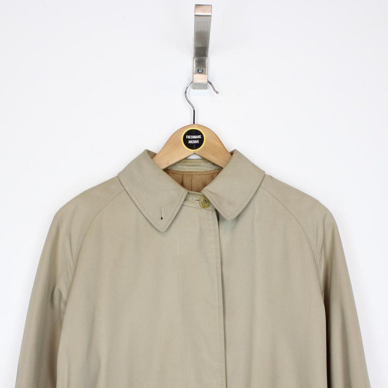 Vintage 90s Burberry Beige Single Breasted Belted Trench Coat