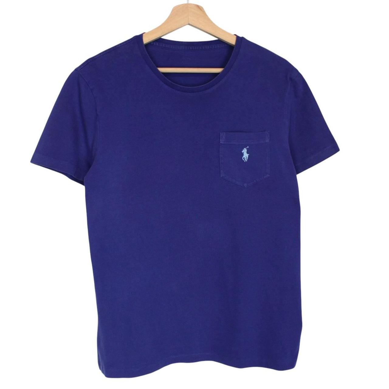 Polo Ralph Lauren blue short sleeve cotton t-shirt with chest pocket and logo.