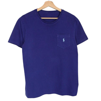 Polo Ralph Lauren blue short sleeve cotton t-shirt with chest pocket and logo.