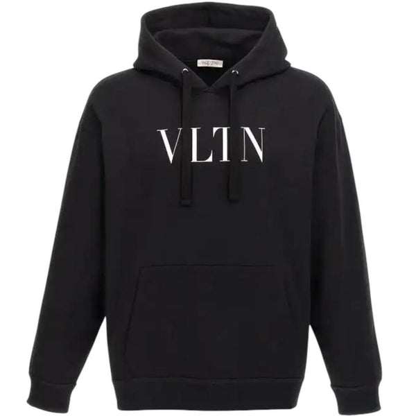 Valentino Black and White VLTN Print Spellout Hoodie Sweatshirt