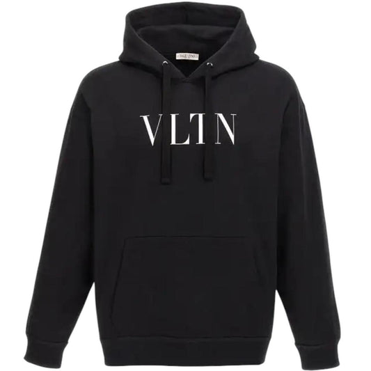 Valentino Black and White VLTN Print Spellout Hoodie Sweatshirt