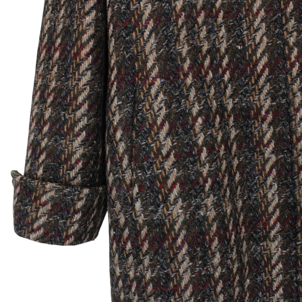Vintage 80s Aquascutum Multicoloured Check Wool Coat