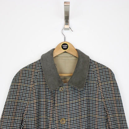 Vintage 80s Burberry Beige and Green Single Breasted Reversible Trench Coat