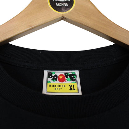 Bape Black and Multicoloured Marble Camo Graphic Short Sleeve T-Shirt