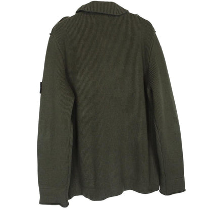 Stone Island AW 2009 Green Heavy Wool Knit Military Style Jumper