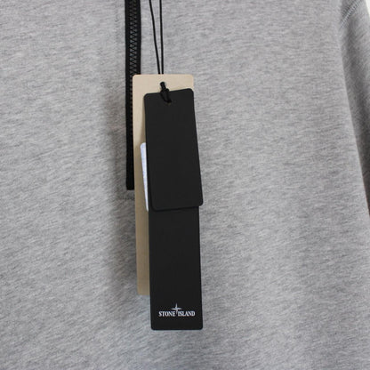 Stone Island SS 2022 Grey Cotton 1/4 Zip Sweatshirt Jumper