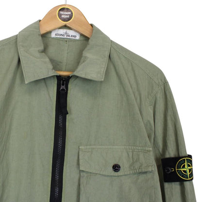 Stone Island SS 2019 Green Full Zip Cotton/Nylon Overshirt Jacket