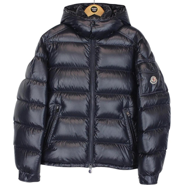 Moncler Maya Navy Blue Full Zip Hooded Down Puffer Jacket