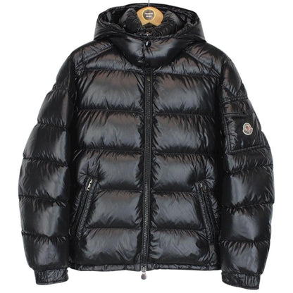 Moncler Maya Black Full Zip Hooded Down Puffer Jacket