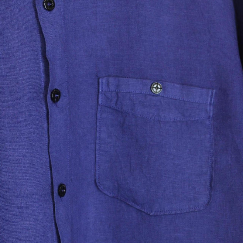 Stone Island SS 2013 Blue Long Sleeve Linen Shirt