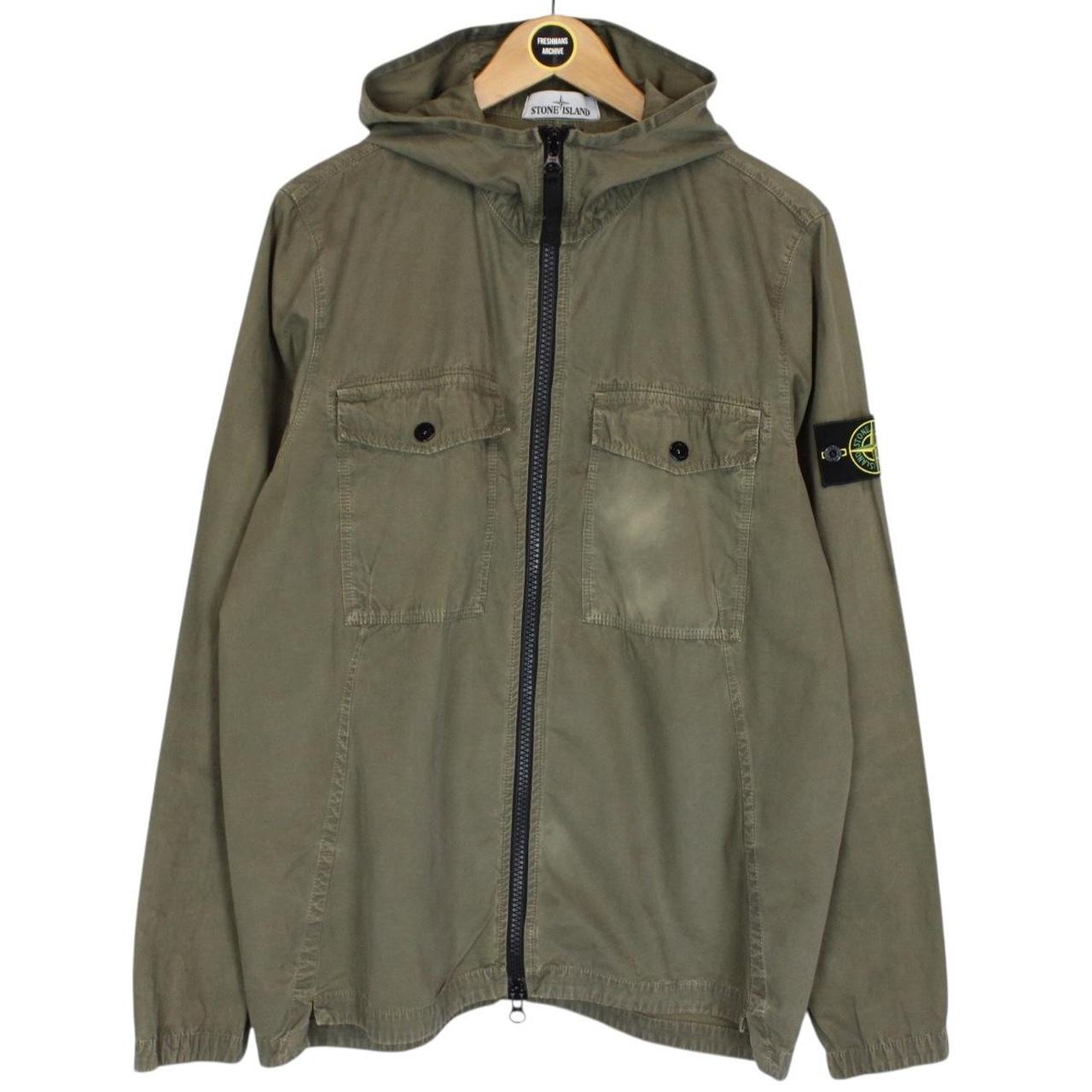 Stone Island AW 2018 Khaki Green Cotton Hooded Overshirt Jacket