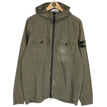 Stone Island AW 2018 Khaki Green Cotton Hooded Overshirt Jacket