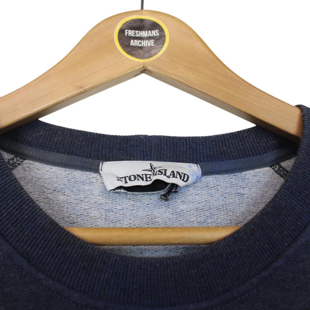 Stone Island AW 2020 Blue Dust Treatment Crew Neck Sweatshirt Jumper