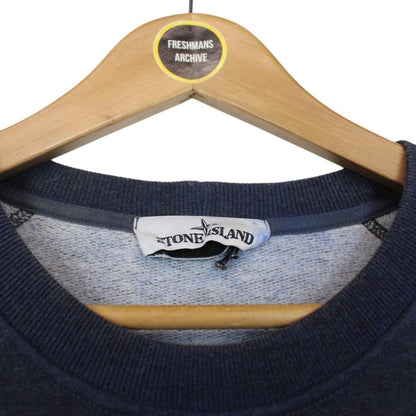 Stone Island AW 2020 Blue Dust Treatment Crew Neck Sweatshirt Jumper