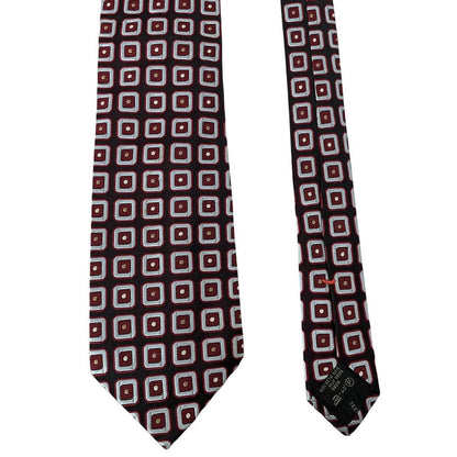 Ermenegildo Zegna Multicoloured Geometric Print Silk Tie