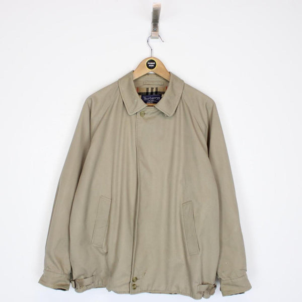 Vintage 90s Burberry Tan Brown Nova Check Wool Lined Harrington Jacket