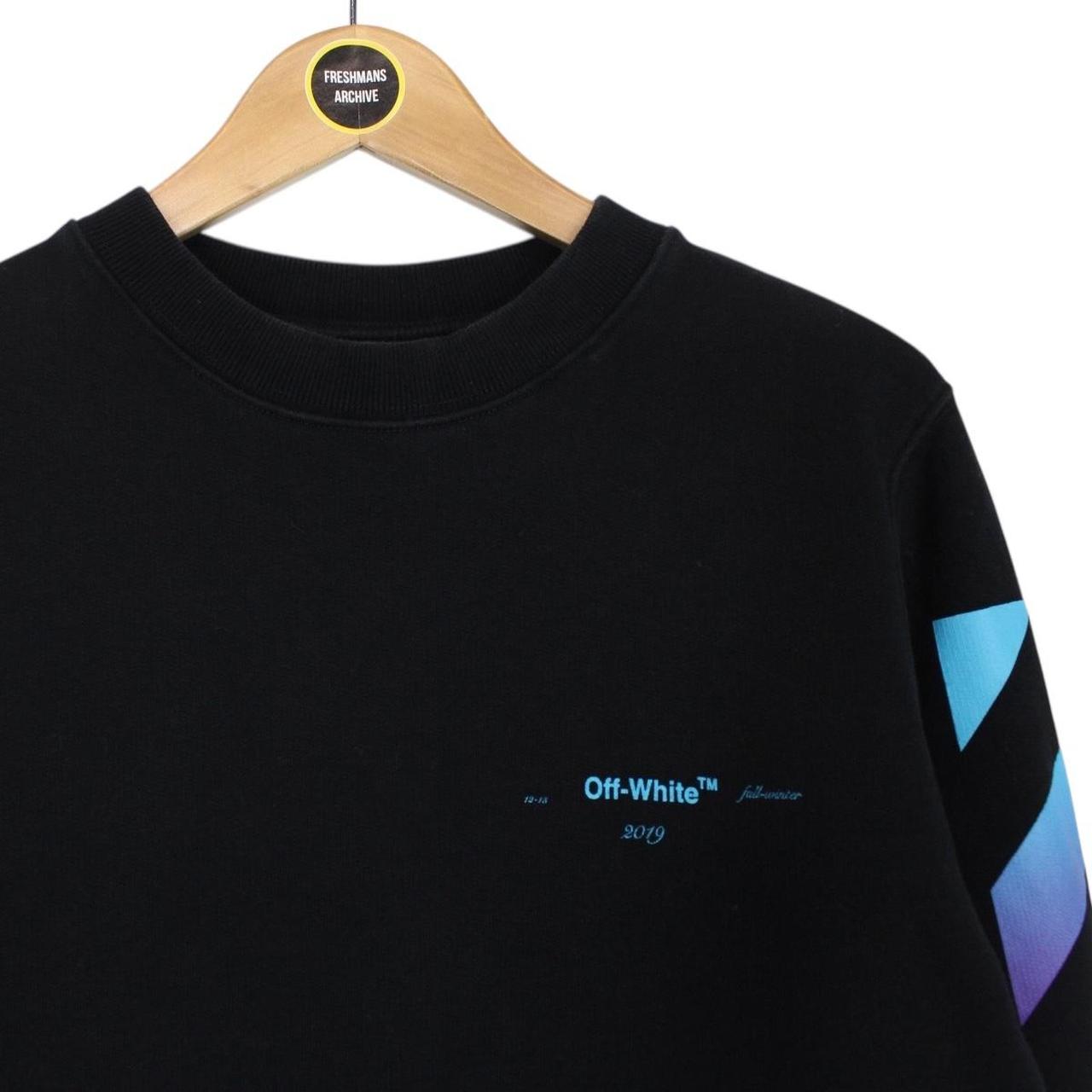 Off White Black and Multicoloured Diagonal Gradient Arrows Sweatshirt Jumper