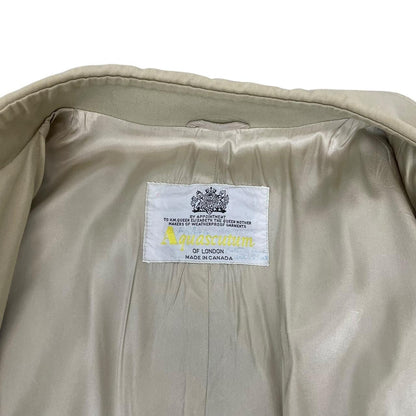 Vintage 80s Aquascutum Aqua 5 Beige Cotton Blend Trench Coat