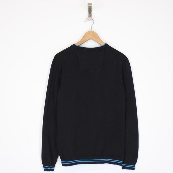 Hugo Boss Black and Blue Cotton Knit Jumper