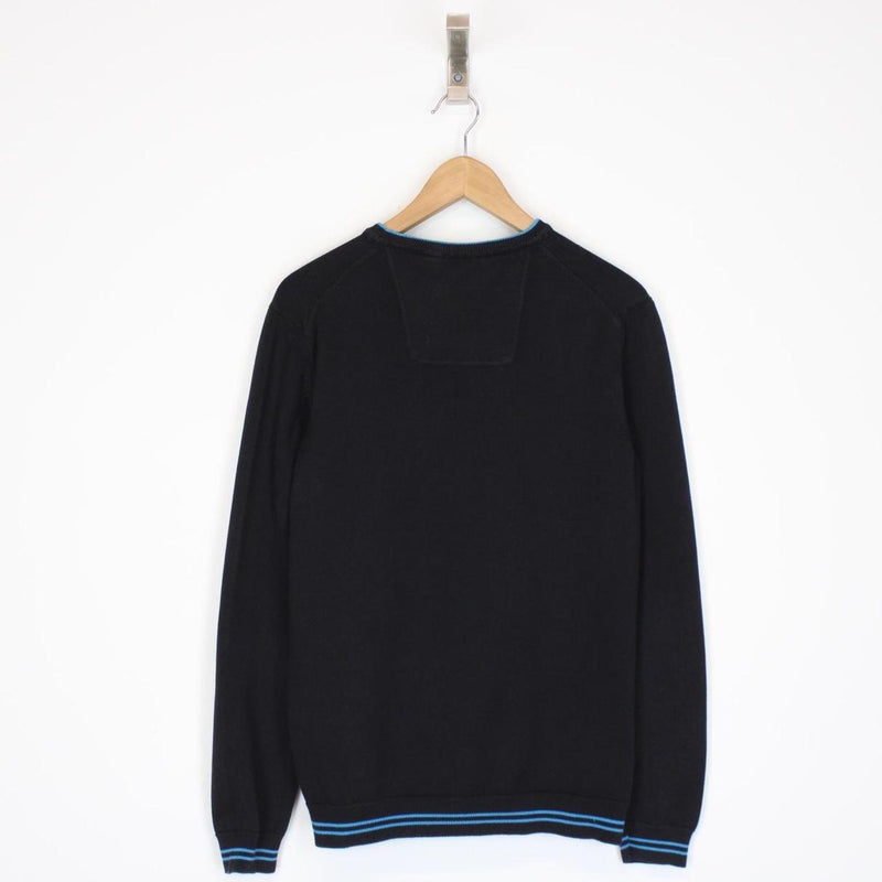 Hugo Boss Black and Blue Cotton Knit Jumper