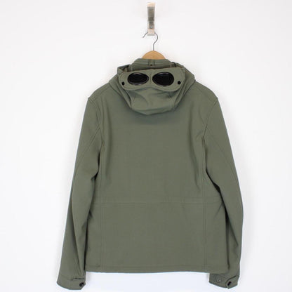 CP Company Military Olive Full Zip 3 Pocket Hooded Soft Shell Goggle Jacket