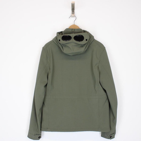 CP Company Military Olive Full Zip 3 Pocket Hooded Soft Shell Goggle Jacket