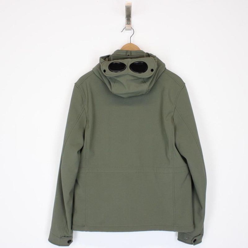 CP Company Military Olive Full Zip 3 Pocket Hooded Soft Shell Goggle Jacket