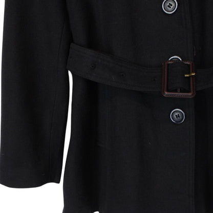 Vintage Thomas Burberry Navy Blue Wool Belted Coat