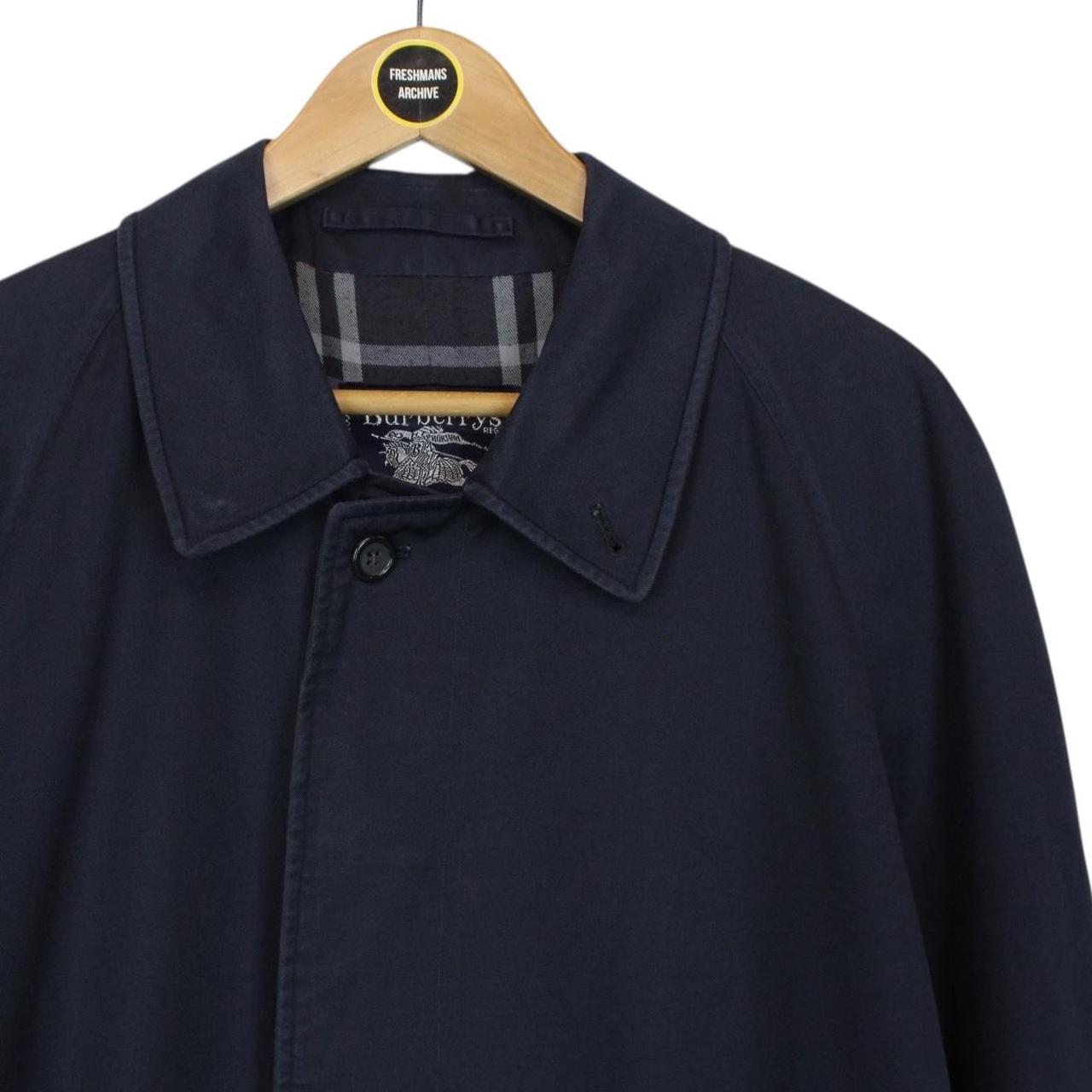 Vintage 90s Burberry Navy Blue Single Breasted Trench Coat