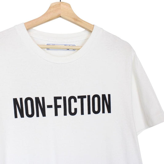 Off White White and Black Non-Fiction Print Short Sleeve T-Shirt