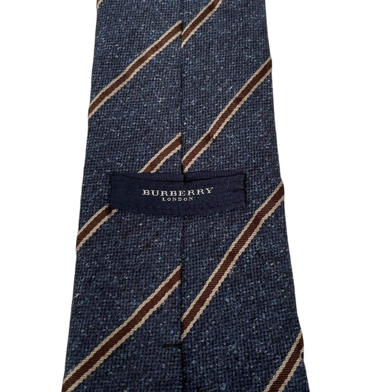 Vintage Burberry London Blue Striped Silk Tie