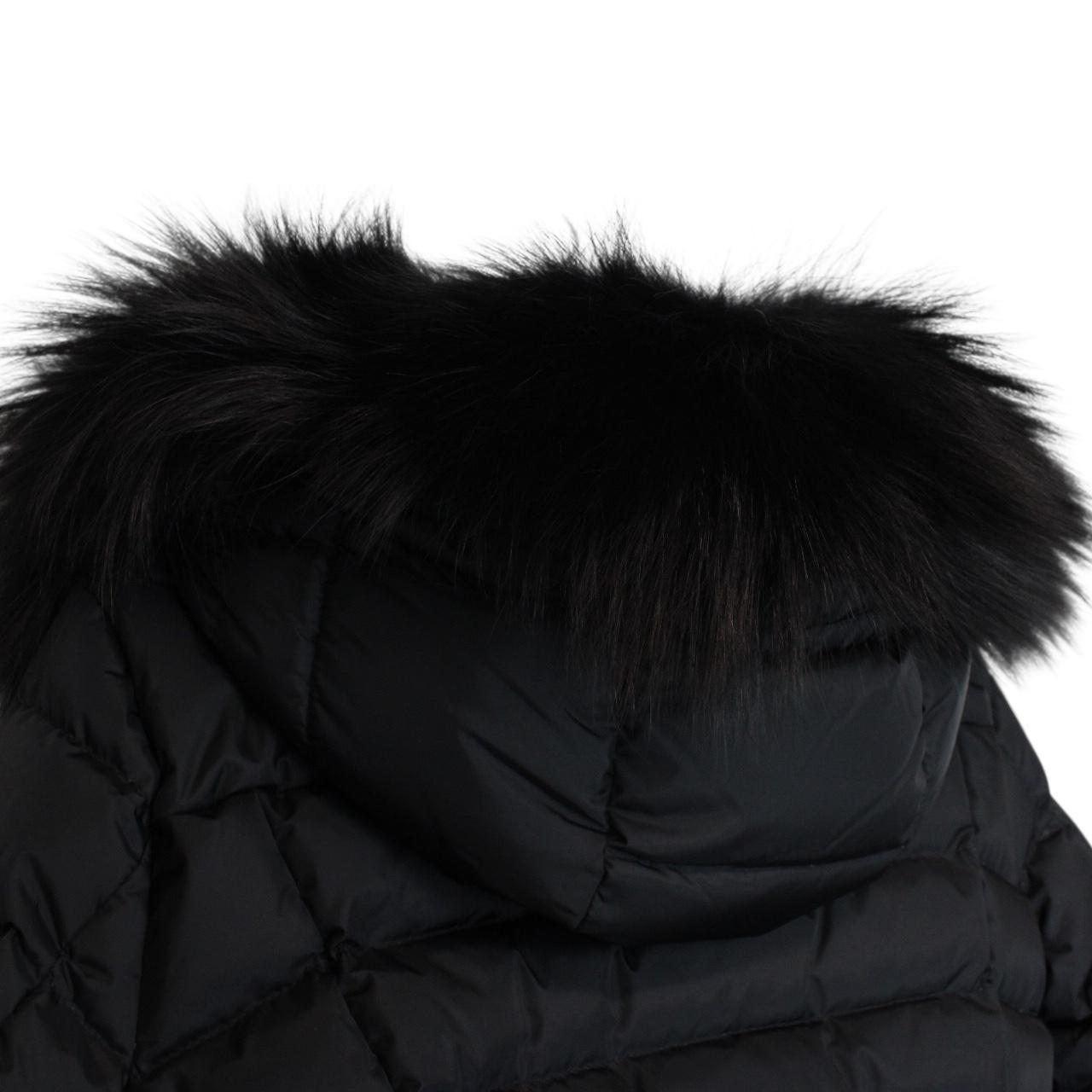 Moncler Grenoble Beverley Black Fur Hooded Belted Down Ski Jacket