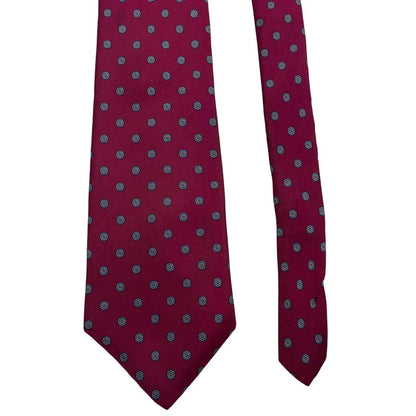 Christian Dior burgundy silk tie with subtle sheen and vintage charm.