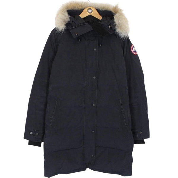Canada Goose Navy Blue Shelburne Parka Down Coat with Fur Trim