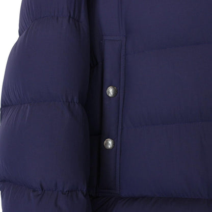 Moncler Tanguy Navy Blue and Red Full Zip Hooded Down Jacket